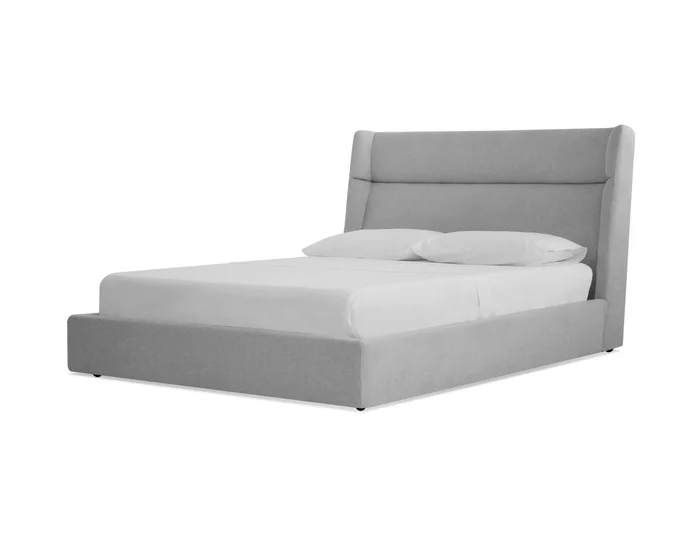 Mobital Cove Storage Bed Queen Heather Grey Fabric BED-COVE-HEAT-QUEEN