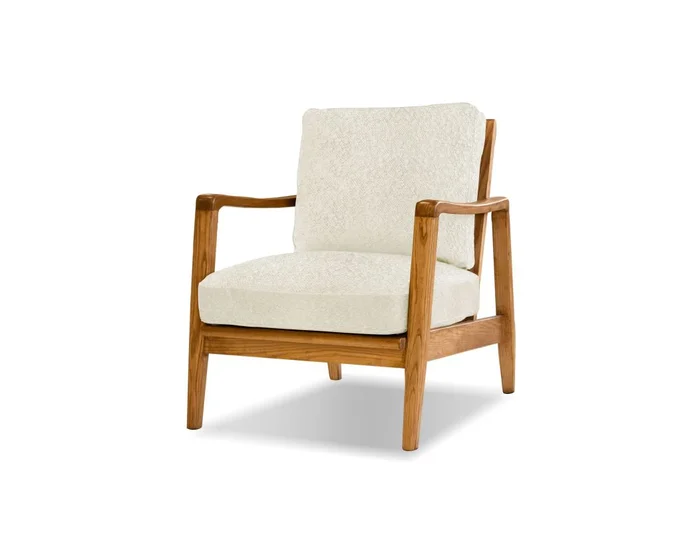 Mobital CRAFtsman Lounge Chair Cream Boucle Fabric Ash Wood Natural Frame LCH-CRAF-ASHW-CRBO