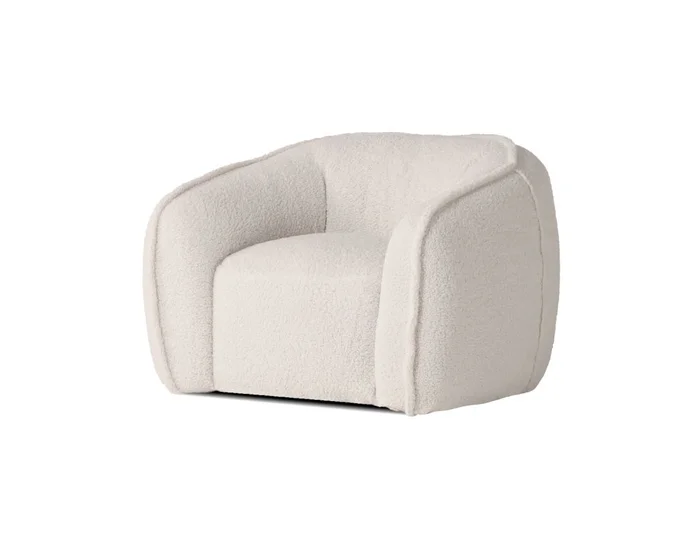 Mobital Duffy Stationary Lounge Chair Teddy Cream Fabric LCH-DUFF-TEDD-