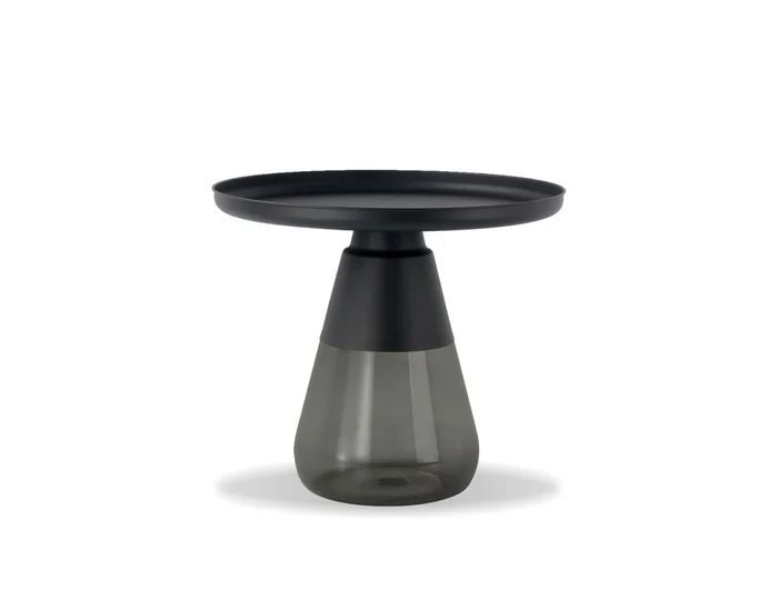 Mobital Duverre End Table Black Aluminum Smoke Glass WEN-DUVE-MBLA-SMOK