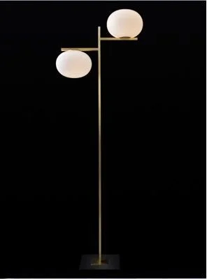 Mobital Eggy Floor Lamp 2 Bulb White Glass Polished Gold Base ALF-EGGY-GOPA-2L
