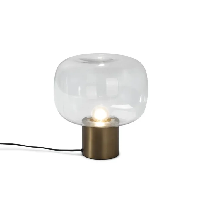 Mobital Glow Table Lamp Low Clear Glass Matte Brass Frame ALT-GLOW-CLEA-LOW9