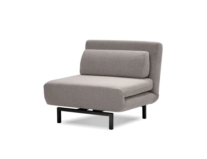 Mobital Iso Swivel Chairbed Driftwood Chenille Fabric Black Powder Coated Legs CHA-ISO1-DRIF-PCBLA