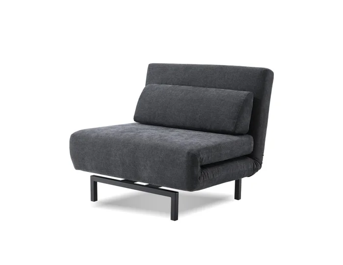 Mobital Iso Swivel Chairbed Dusk Chenille Fabric Black Powder Coated Legs CHA-ISO1-DUSK-PCBLA