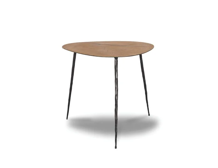 Mobital Oakley Low End Table Natural Oak Veneer On Metal Black Hammered Iron Legs WEN-OAKL-NOAK-LOW99