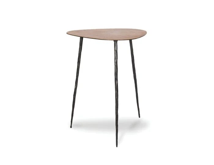 Mobital Oakley Tall End Table Natural Oak Veneer On Metal Black Hammered Iron Legs WEN-OAKL-NOAK-TALL9