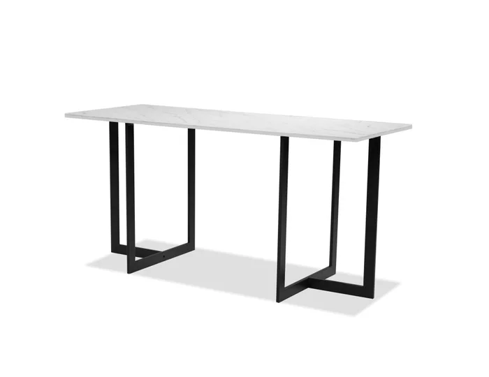Mobital Onix Desk White Marble Powder Coated Black Frame ODE-ONIX-WHIT-PCB