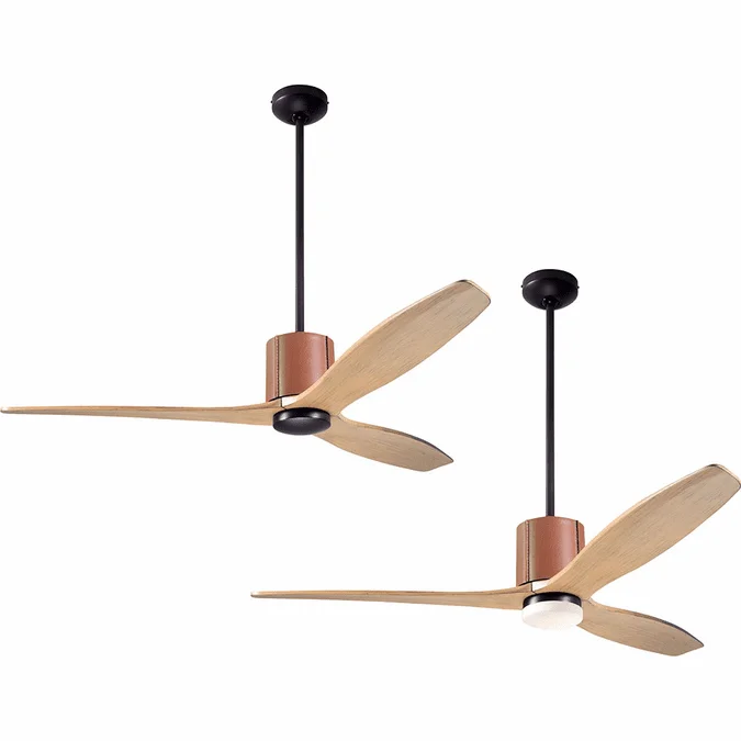 Modern Fan Company LLX-DBTA-54-MP LeatherLuxe DC Contemporary Dark Bronze with Tan Leather LED 54″ Home Ceiling Fan