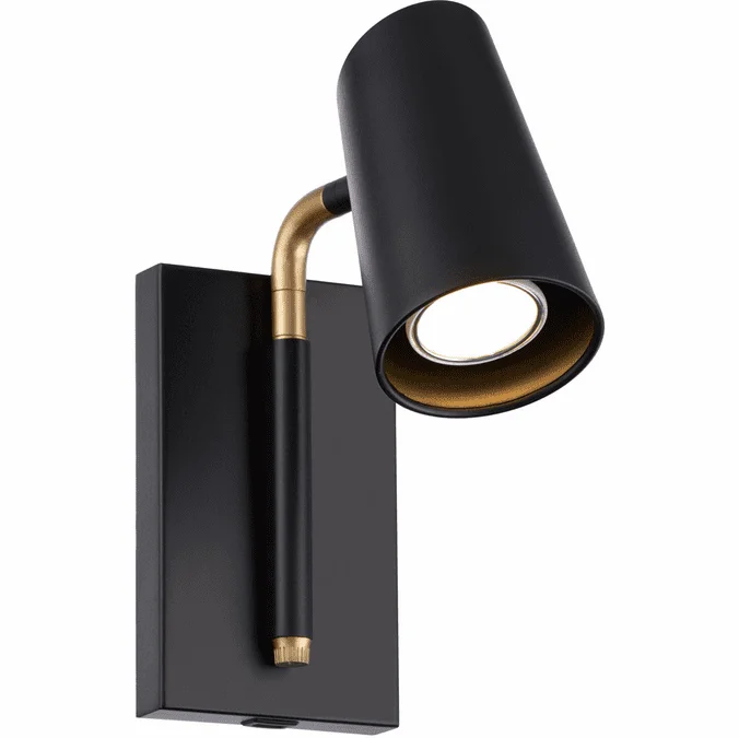 Modern Forms BL-24908-BK-GO Stylus Contemporary Black Gold LED Wall Lighting Sconce