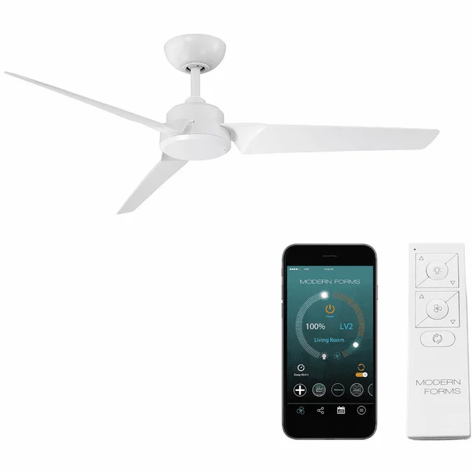 Modern Forms FR-W1910-52-MW Roboto Matte White Interior / Exterior 52″ Home Ceiling Fan