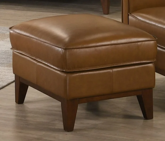 New Classic Caspar Leather Ottoman in Brown L1213-00-CBW PROMO