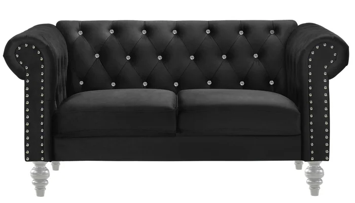 New Classic Emma Loveseat in Black Crystal UKD13-20-BLKC PROMO