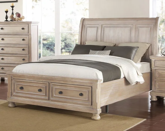 New Classic Furniture Allegra Cal King Storage Bed in Pewter