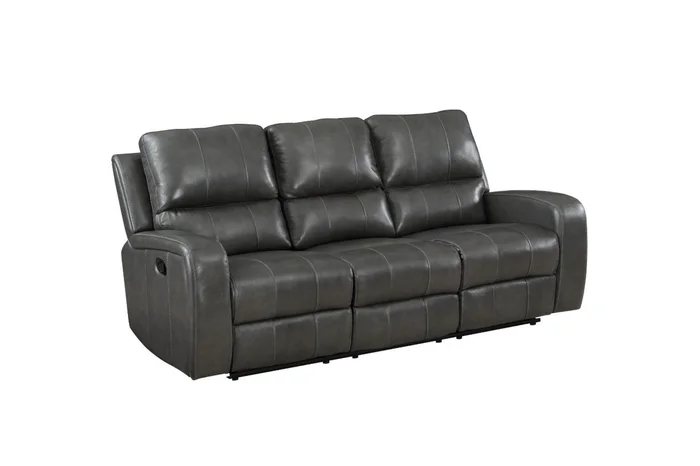 New Classic Furniture Linton Sofa with Dual Recliner in Gray L1721-30-DGR
