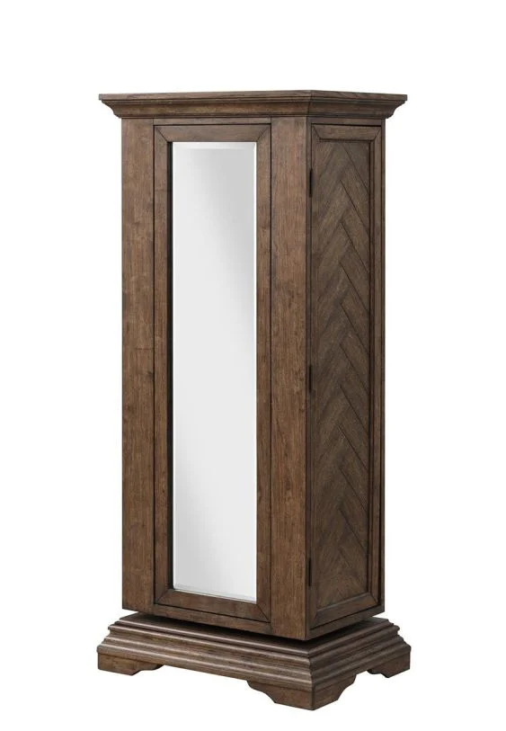 New Classic Furniture Mar Vista Swivel Lingerie Chest w/Mirror in Brushed Walnut B658-079