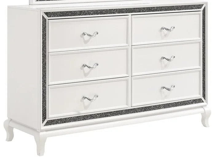 New Classic Furniture Park Imperial 6 Drawer Dresser in White B0931W-050