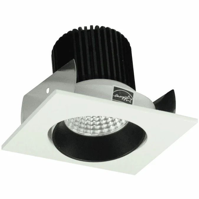 Nora NIOB-2SCXBW Iolite Contemporary Black Reflector / White Flange LED 2″ Square Adjustable Cone Reflector Down Lighting Insert