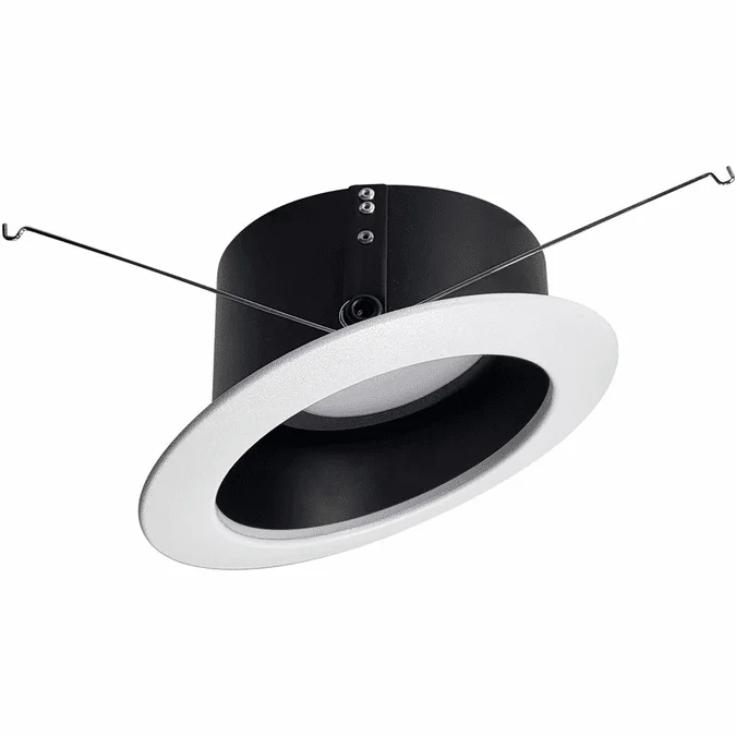 Nora NLRS-6S11L127B Modern Black Reflector / White Flange LED 6 Inch Super-Sloped Recessed Lighting Insert