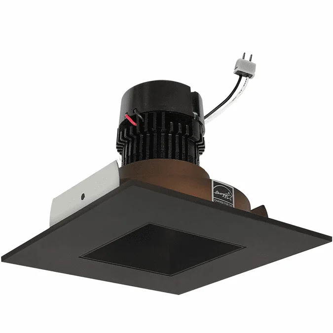 Nora NPRLV-4SNDSQBZ 4 Inch Pearl Modern Bronze LED Square Retrofit Reflector with Square Aperture Recessed Light Insert