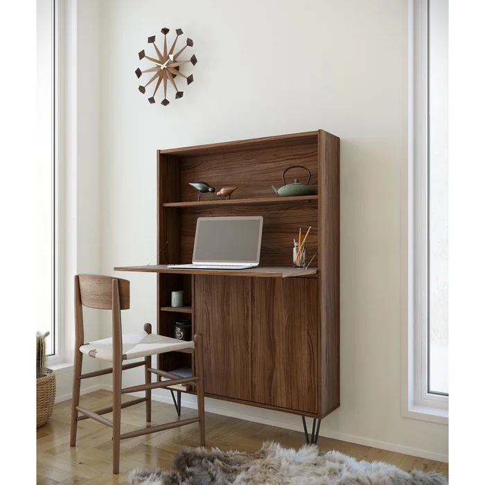 Nordika Secretary Desk – Walnut | Bureau secrtaire Nordika – noyer | D08H9LXM