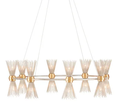 Novatude Collection 16 Light Chandelier in Contemporary Gold Leaf/Contemporary Silver Leaf (142|9000-0842)