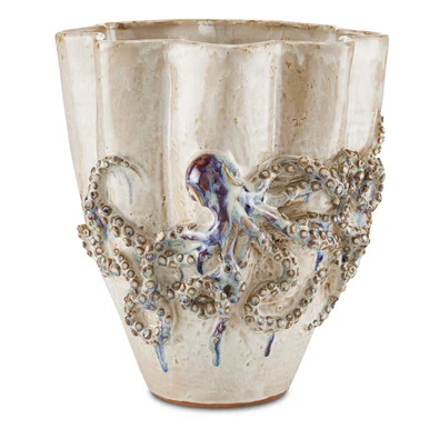 Octopus Collection Vase in Cream/Reactive Blue (142|1200-0541)