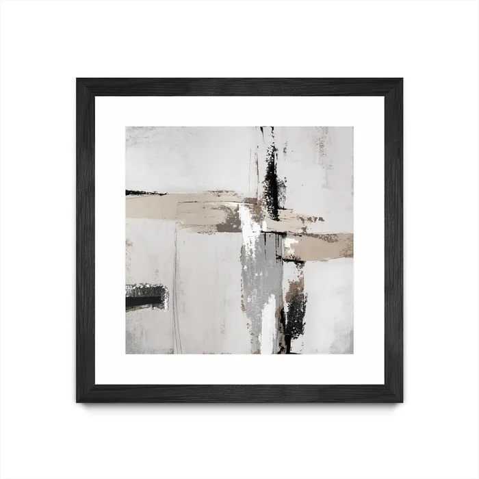 Off Edge Ii Matted and Framed Black 30×30 Wall Art|uvre dart murale encadre noire et mate Off Edge Ii 30×30