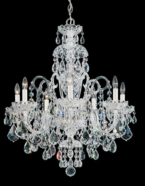 Olde World 7 Light 120V Chandelier in Polished Silver with Heritage Handcut Crystal (168|6811-40H)