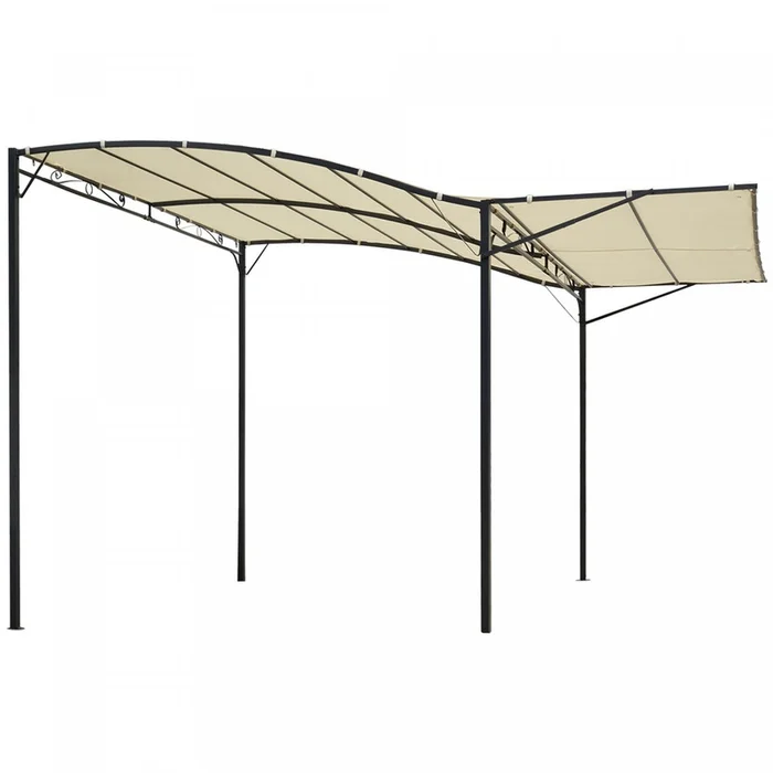 Outsunny 10x8ft Patio Metal Gazebo With Extendable Side Awning Outdoor Shelter Garden Sun Shade Cano|Outsunny 10x8pi Tonnelle De Terrasse En Metal Avec Auvent Lateral Extensible Abri Exterieur Jardin P