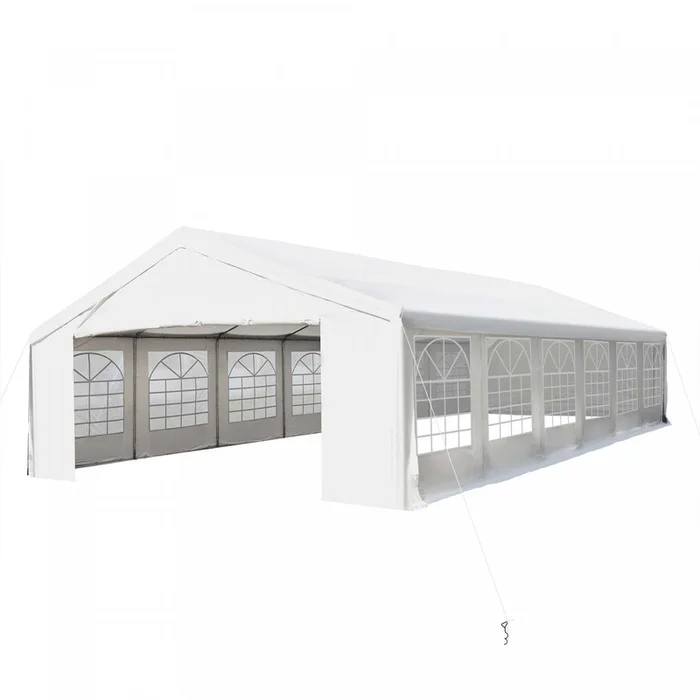 Outsunny 40′ X 20′ Large Outdoor Party Event Tent Patio Gazebo Canopy With Removable Sidewall, White|Outsunny 40 ‘x 20 ‘grande Tente Exterieure Pour Evenement De Fete Patio Gazebo Auvent Avec Paroi Amo