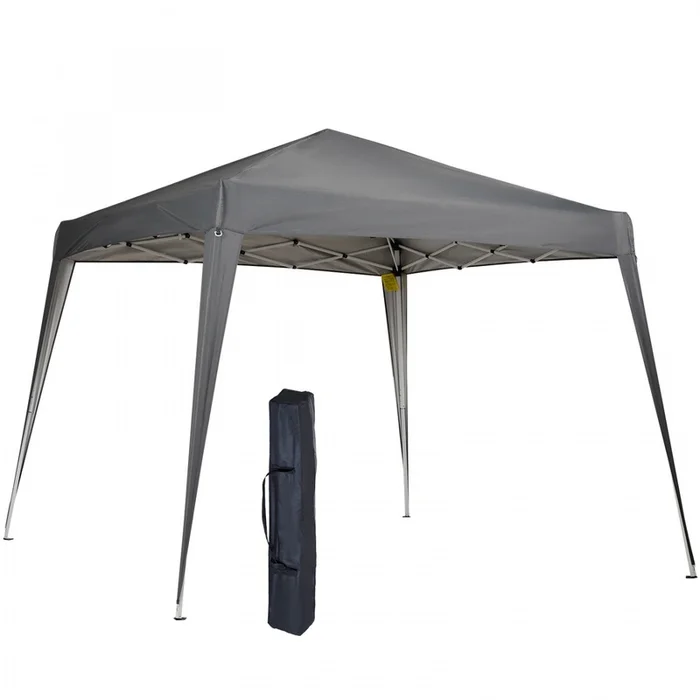 Outsunny 8′ X 8′ Pop Up Canopy With Inclined Legs, Outdoor Folding Tent, Portable Garden Party Gazeb|Outsunny 8′ X 8′ Pop Up Canopy Avec Jambes Inclinees, Tente Pliante Exterieure, Kiosque Portable De