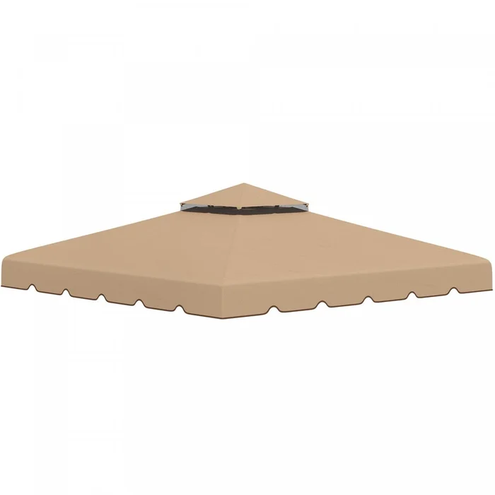 Outsunny 9.8’x9.8′ Double Roof Gazebo Replacement Canopy Top Cover, Khaki|Outsunny 9.8’x9.8′ Gazebo A Double Toit Couverture De Remplacement, Kaki