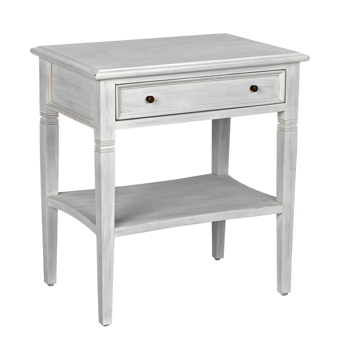 oxford 1-drawer side table, white wash