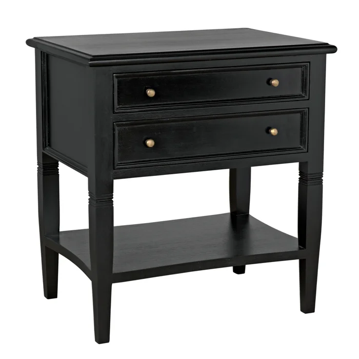 oxford 2-drawer side table, hand rubbed black