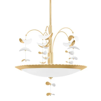 Paavo Six Light Chandelier in Gold Leaf/Soft White Combo (70|KBS1747806-GL/SWH)