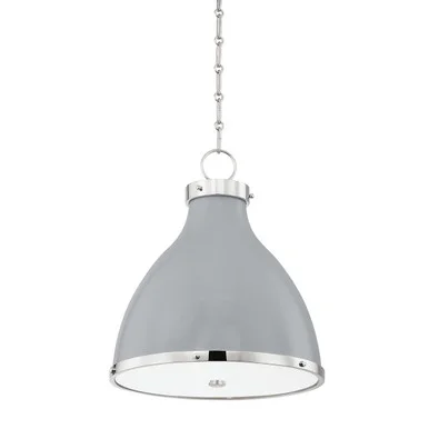 Painted No. 3 Two Light Pendant in Polished Nickel/Parma Gray Combo (70|MDS361-PN/PG)