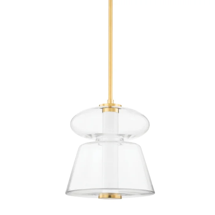 Palermo 1-Light Pendant in Aged Brass 13L x 13W x 14.75H