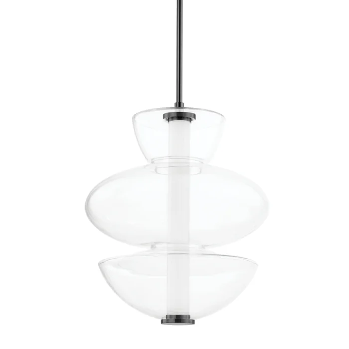 Palermo 1-Light Pendant in Black Nickel 19L x 19W x 22.5H
