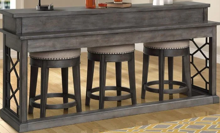 Parker House Sundance Everywhere Console with 3 Stools in Smokey Grey SUN#09-4-SGR PROMO CODE:UNIV10 for 10% Off