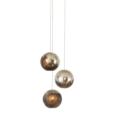 Pathos Collection Three Light Pendant in Antique Silver/Antique Gold/Matte Charcoal (142|9000-1013)