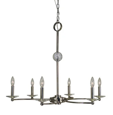 Pirouette Six Light Chandelier in Polished Nickel (8|3108 PN)