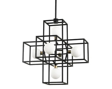 Plaza Six Light Pendant in Carbon/Havana Gold (137|325P06CBHG)