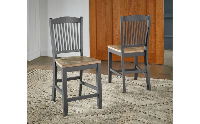 Port Townsend Slatback Wood Counter Stool in Seaside Pine (Set of 2) POTSP365K