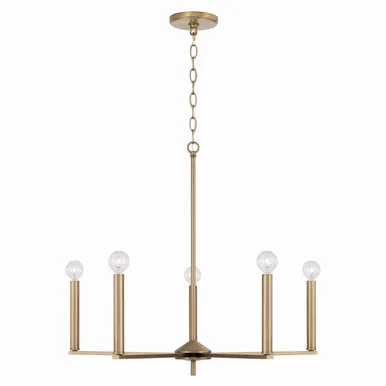 Portman Five Light Chandelier in Aged Brass (65|448651AD)