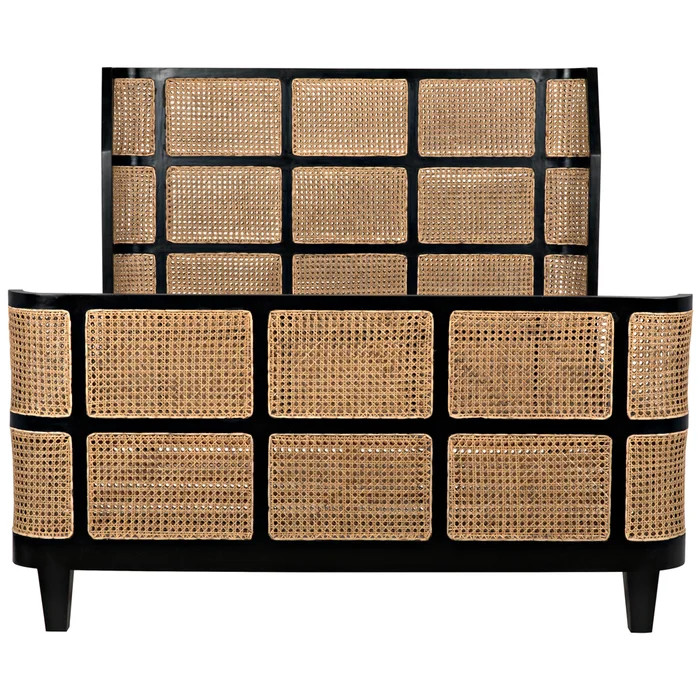 porto bed, queen, hand rubbed black