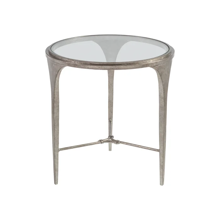porto silver round end table