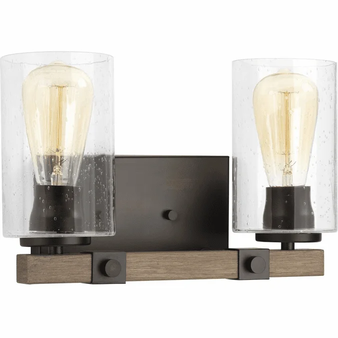 Progress Lighting P300067-020 Barnes Mill Contemporary Antique Bronze 2-Light Bath Lighting