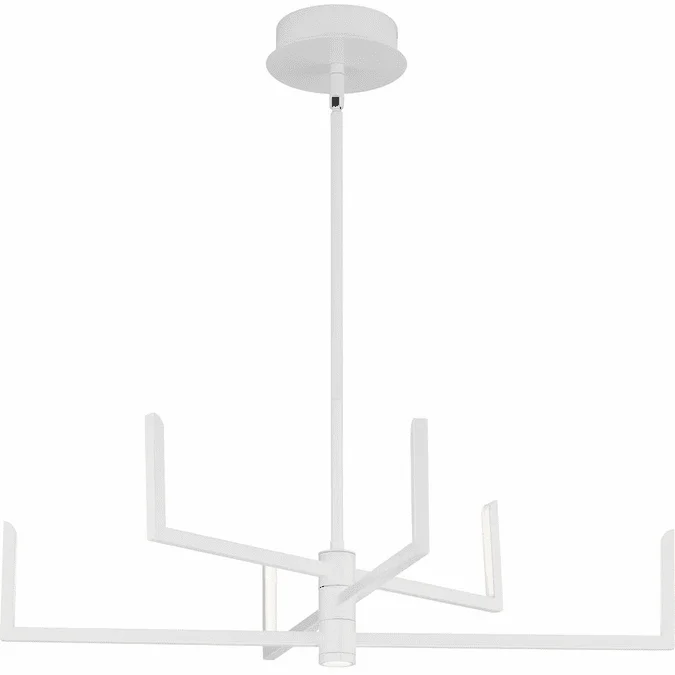 Progress Lighting P400260-028-30 Pivot Modern Satin White LED Chandelier Lamp