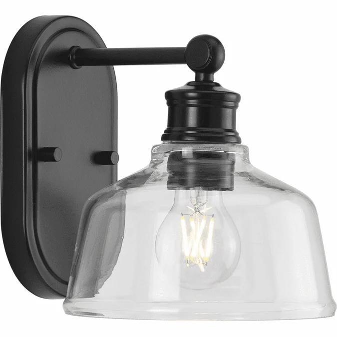 Progress P300395-31M Singleton Contemporary Matte Black Wall Light Sconce