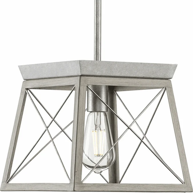 Progress P500041-141 Briarwood Galvanized Drum Pendant Lighting